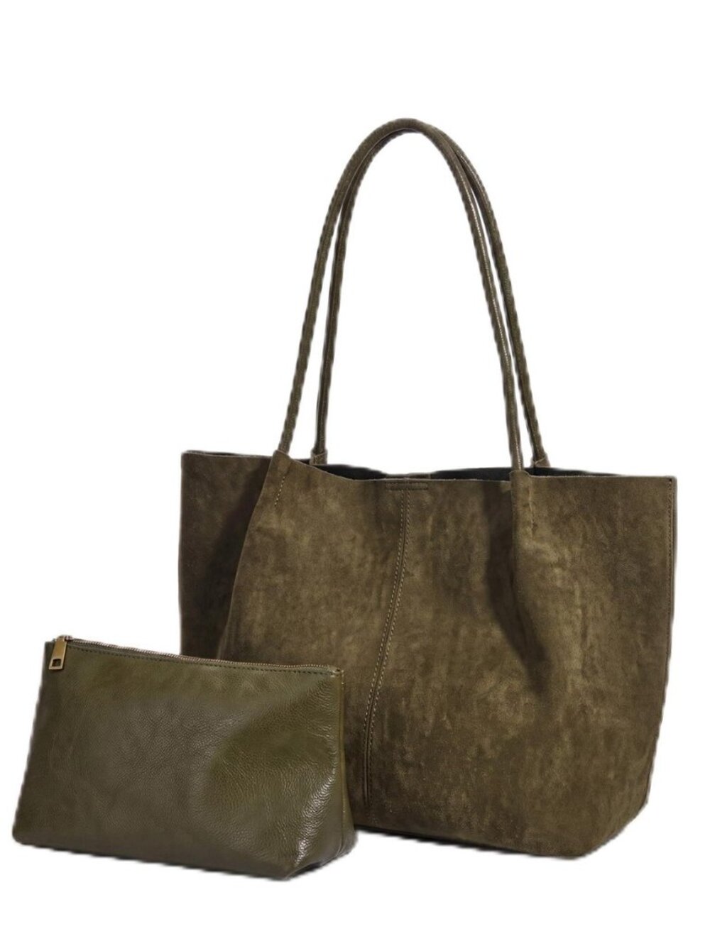 Large Faux Suede Tote Bag for Women, Soft Slouchy Shoulder Bag